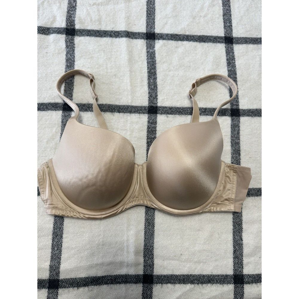 Cacique 40D Balconette Bra‎ Women Beige Underwire Lightly Padded Mesh Wings